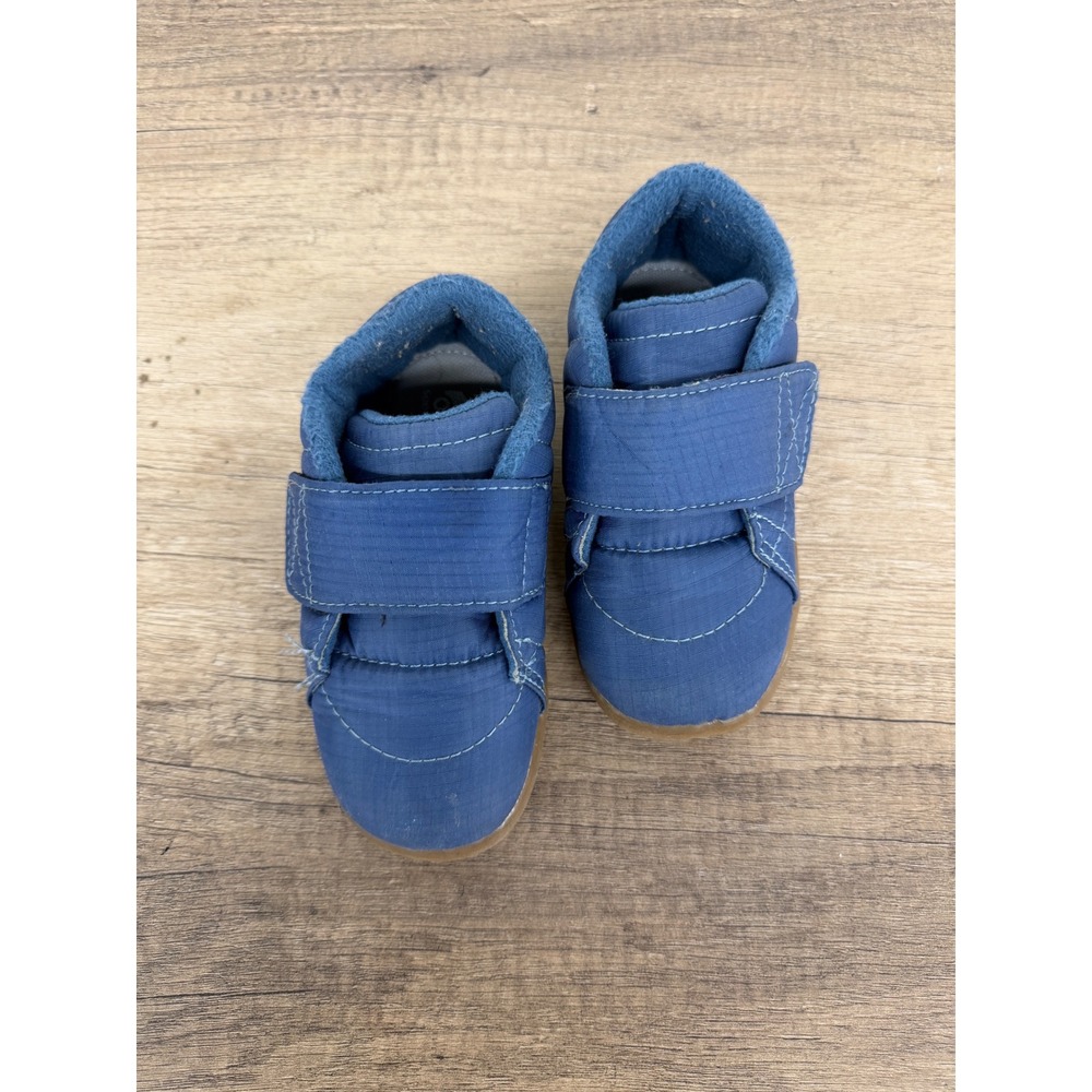 See Kai Run Blue Quilted Ripstop Sneakers Kids Hook and Loop Strap Shoes